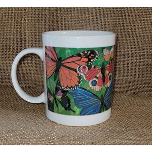 Color Changing Butterfly Coffee Tea Mug Cup Heat Reactive Butterflies BlueOrange